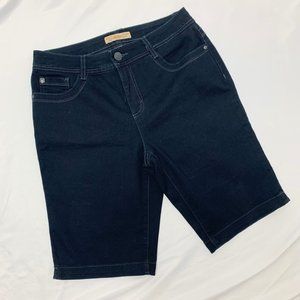 Vintage America Nine West Collection Dark Wash Bermuda Shorts Size 8
